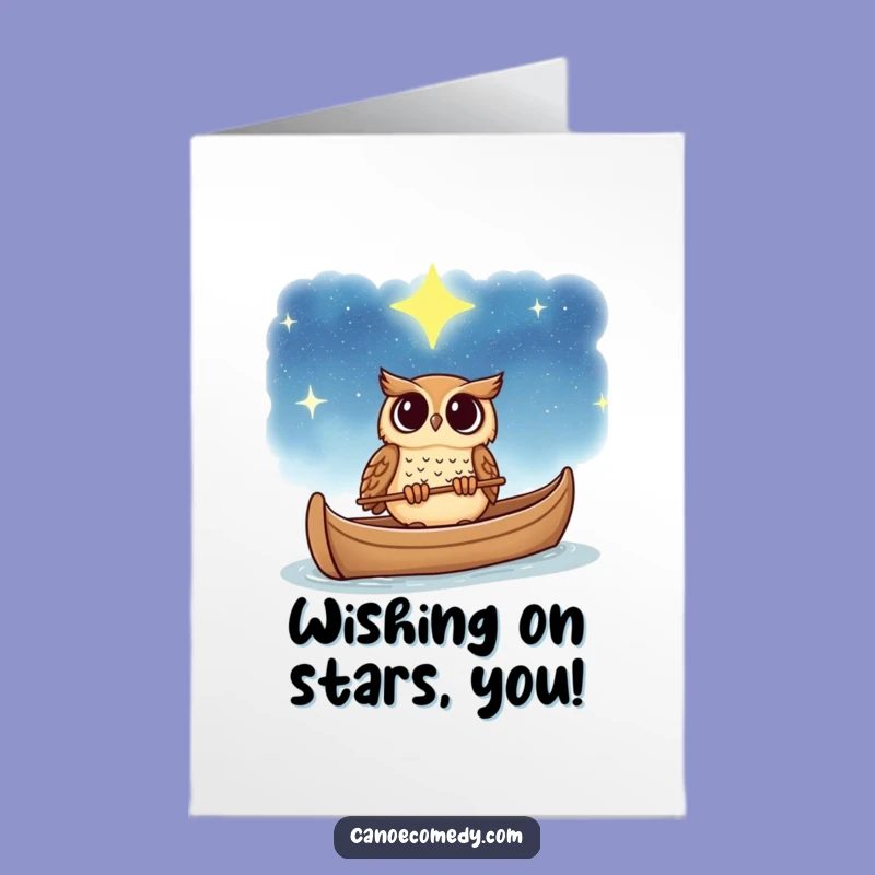Free Printable Birthday Card: Owl Gazing Stars, Wonder Fill Downloadable Gift