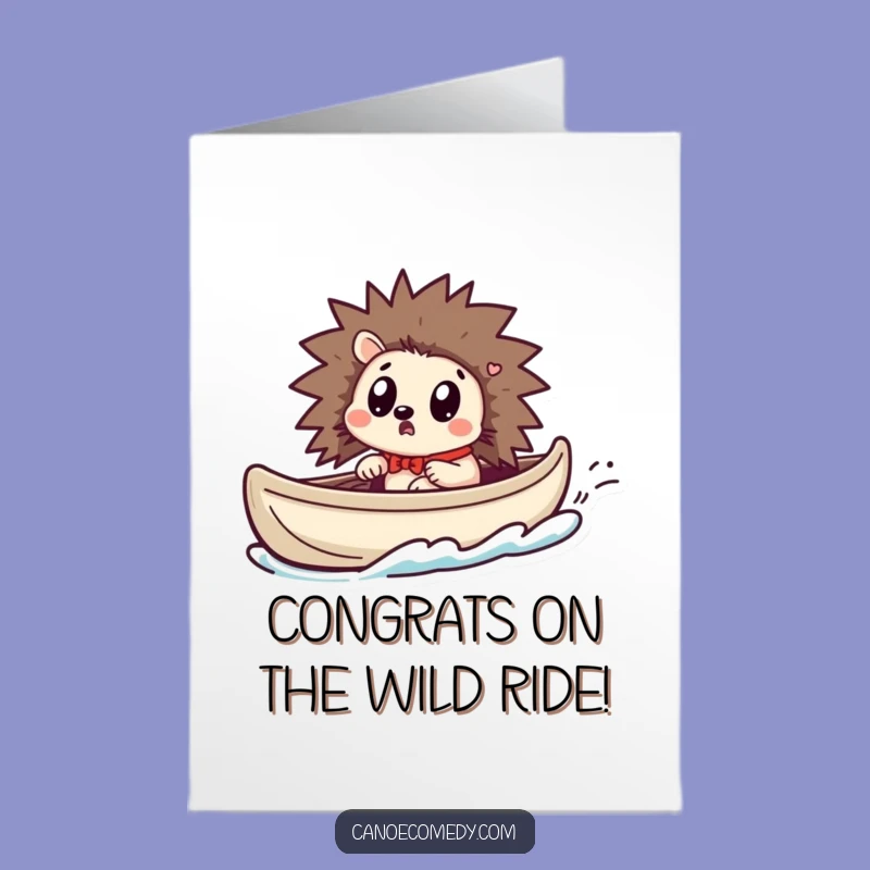Free Printable Congrats Card: Surprised Hedgehog's Speedy Win!