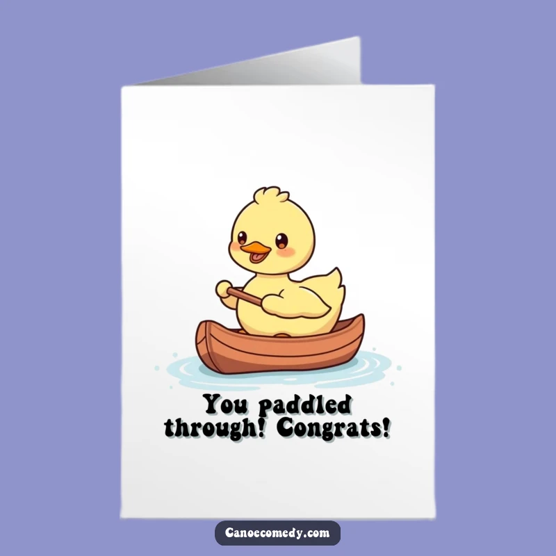 Free Printable Congratulations Card: Duck's Smooth Voyage - Humorous Win Downloadable Gift!