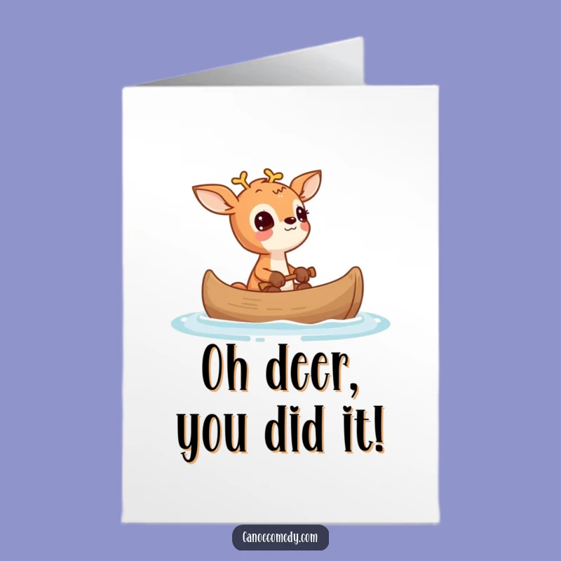 Free Printable Deer Congratulations Card: Awe-Struck Achiever, Downloadable Marvelous Cheer