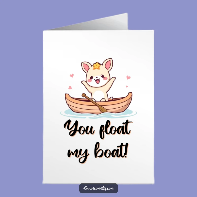 Free Printable Congrats Card: Victory Dance Kawaii Canoe - Cheerful Downloadable Greeting!
