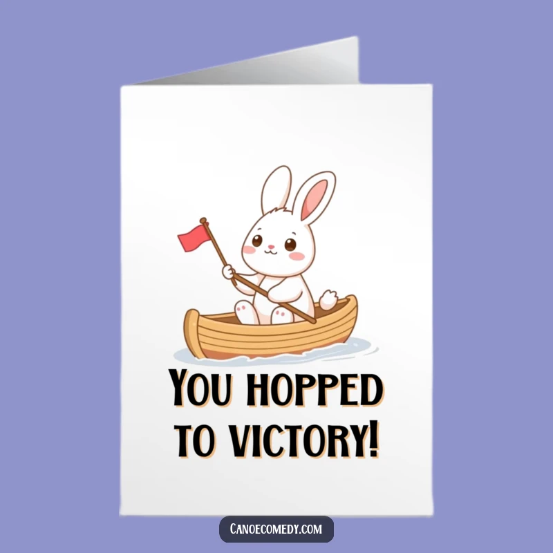 Free Printable Rabbit Congratulations Card: Joyful Flag Waving for a DIY Celebration