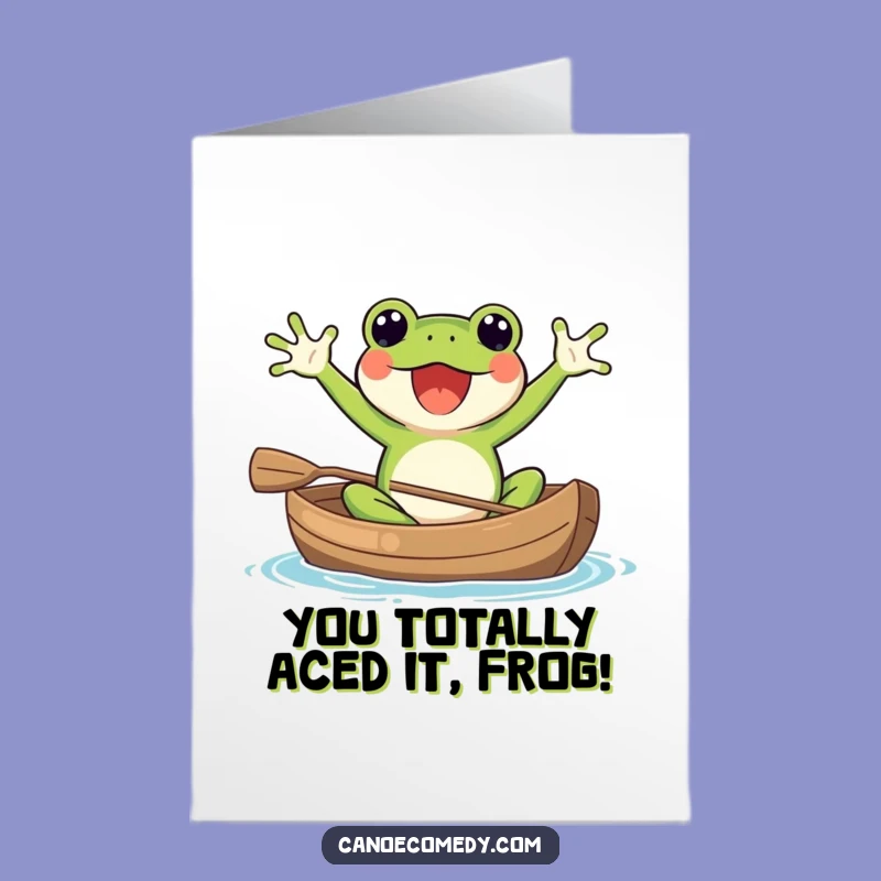 Free Printable Kawaii Frog Congratulations Card - Funny Canoe Achievement Downloadable