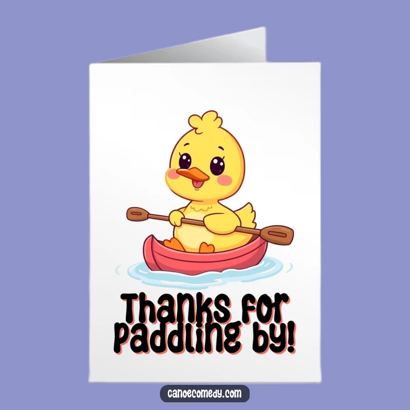 Free Printable Kawaii Duck Canoe Thank You Card - Funny DIY Downloadable Gift