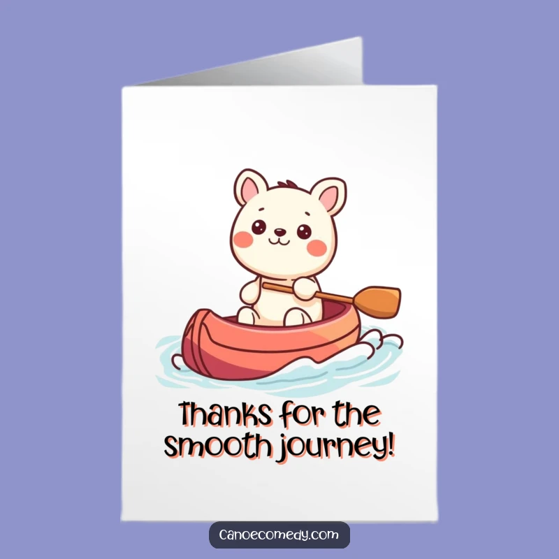 Free Printable Thank You Card: Kawaii Animal Canoe Ride Thank You Funny Downloadable Gift