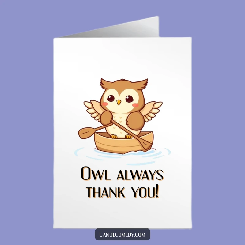 Free Printable Owl Thank You Card - Paddling Gratitude! Whimsical Downloadable.