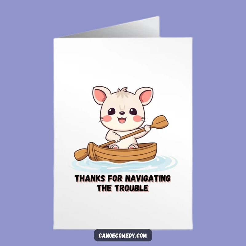 Free Printable Thank You Card: Cheerful Paddle! Downloadable DIY Gift.