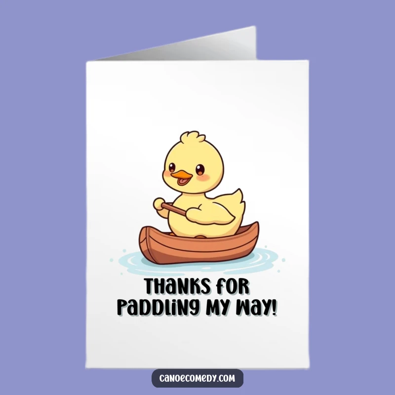 Free Printable Thank You Card: Kawaii Duck Thanks - Humorous Gratitude Downloadable Gift!