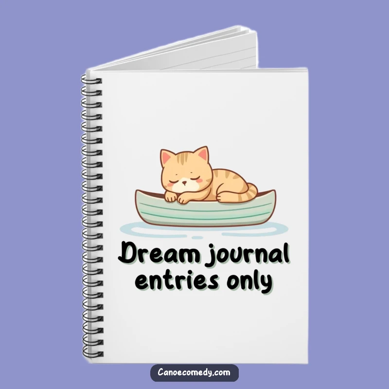 Funny Cat Napping in Canoe Notebook - Journal Your Peaceful Thoughts