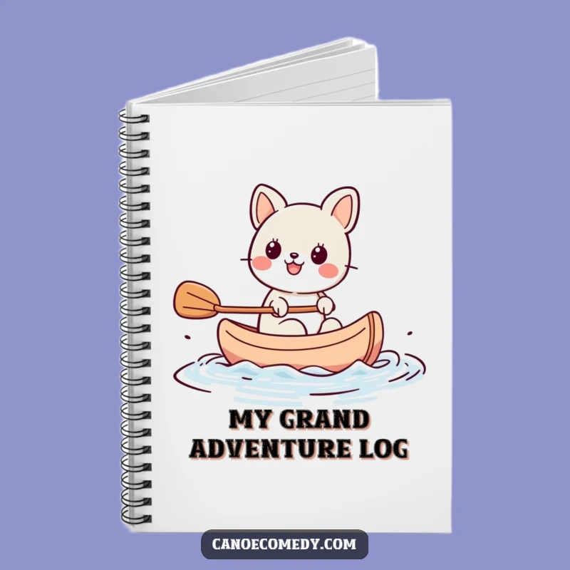 Funny Kawaii Animal Paddling Canoe Notebook, Journal Gift for Creative Minds