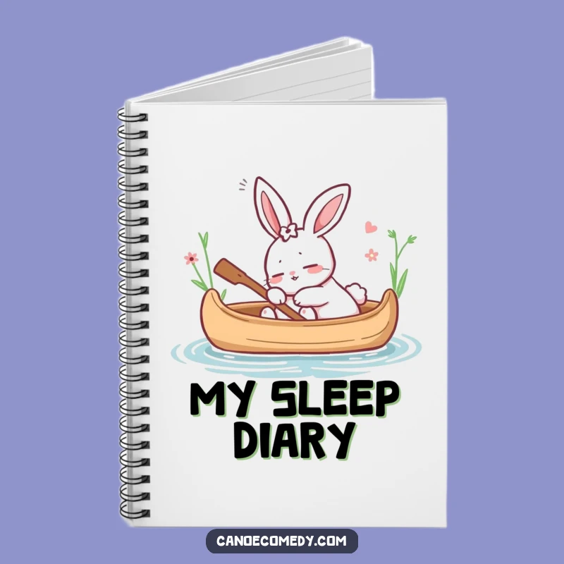 Funny Rabbit Dozing in Canoe Notebook - Jot Down Dreamy Thoughts!