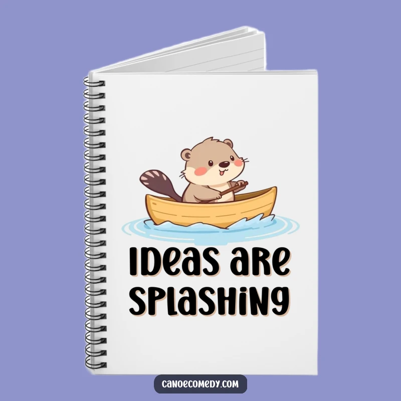 Funny Kawaii Muskrat Canoe Notebook, Playful Journal for Creative Watery Ideas