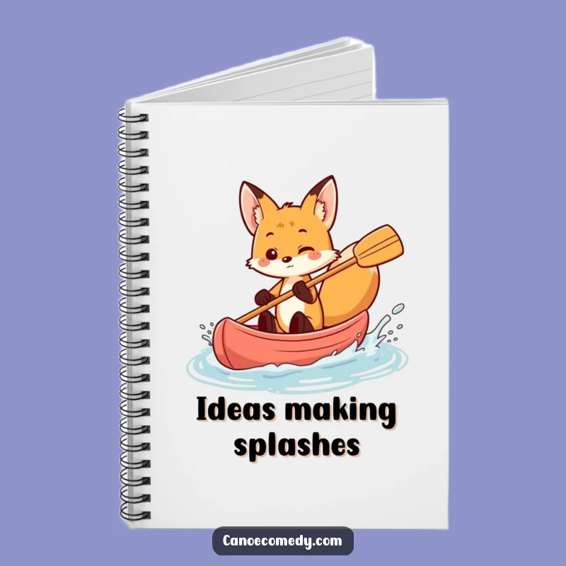 Funny Fox Canoe Splash Notebook - Playful Journal & Energetic Gift
