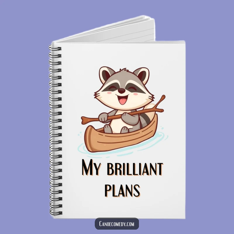 Funny Kawaii Raccoon Canoe Notebook, Cheerful Journal for Creative Mischief