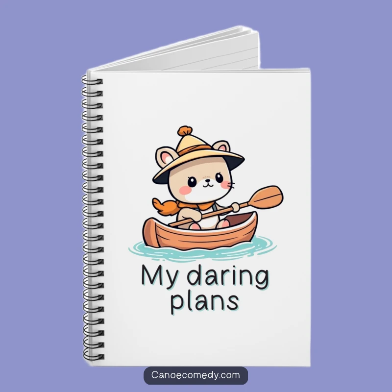 Funny Kawaii Adventurer Animal Canoe Notebook, Journal Gift for Bold Writers