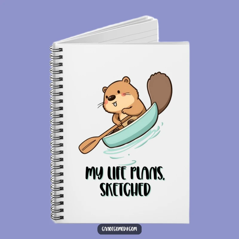 Funny Beaver Paddling Canoe Backwards Notebook - Hilarious Journal for Ideas