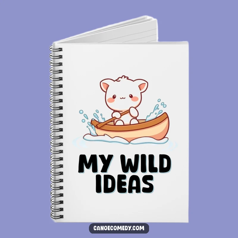 Funny Kawaii Animal Splashing Canoe Notebook, Journal Gift for Playful Writers
