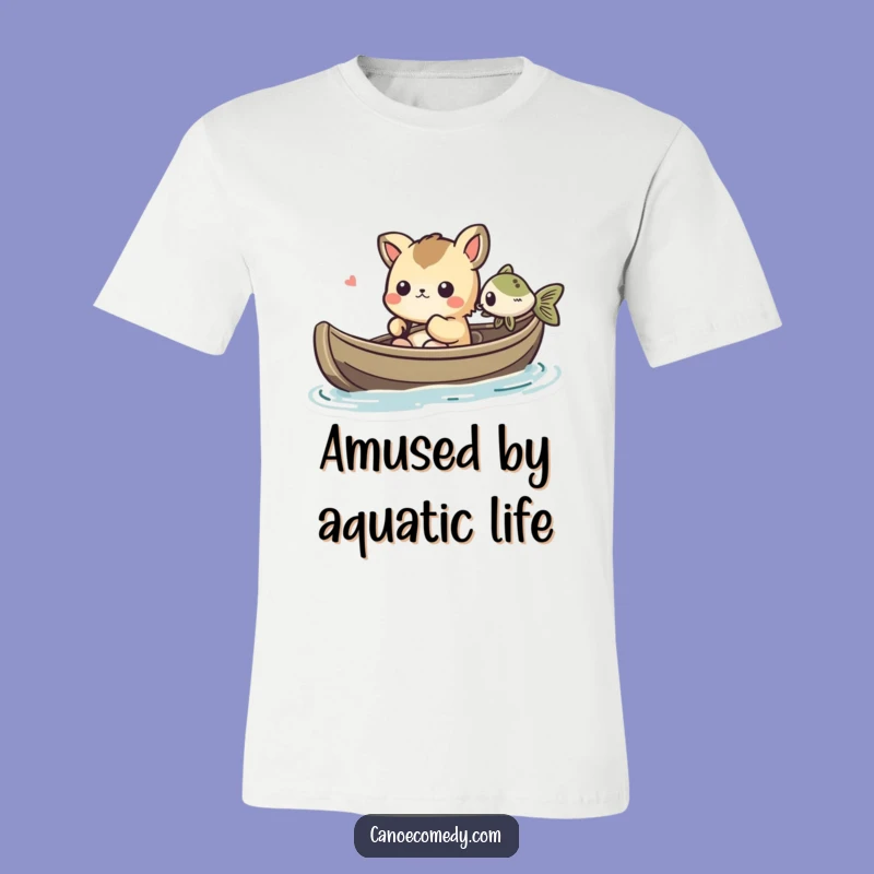 Funny Kawaii Canoe Fish T-Shirt: Amused Animal's Silly Encounter Tee Gift