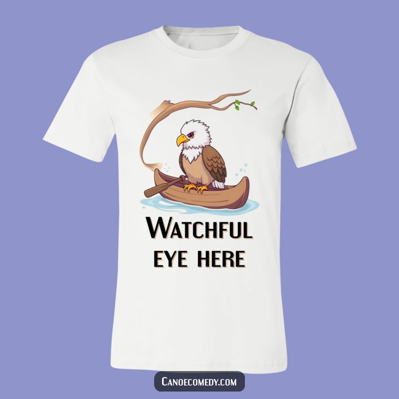 Funny Majestic Eagle Canoe T-Shirt: Watchful Humor for a Funny Gift