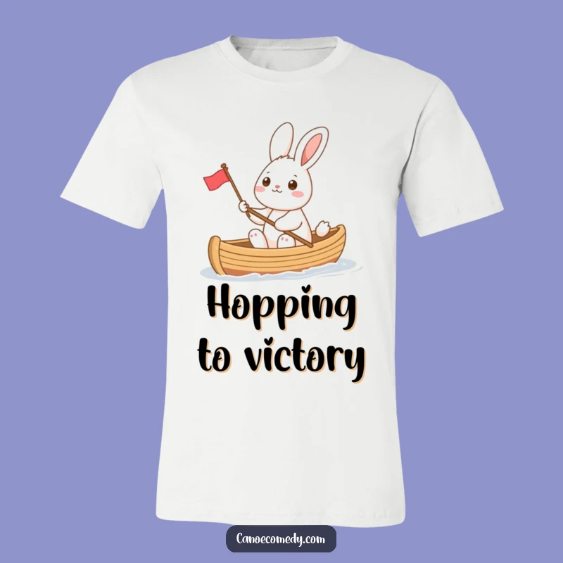 Funny Rabbit Canoe Flag T-Shirt - Cheerful and Hilarious Woodland Tee