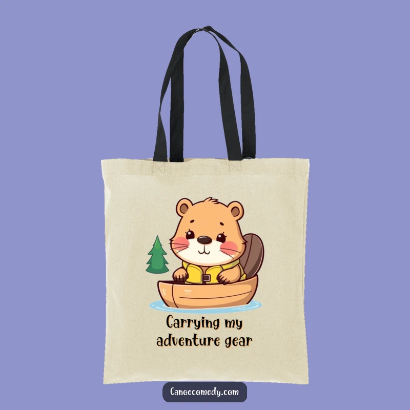 Funny Kawaii Beaver Canoe Tote Bag, Humorous Carry-All Perfect for Gift Giving