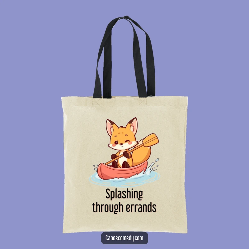 Funny Fox Canoe Splash Tote Bag - Playful & Practical Gift for Go-Getters