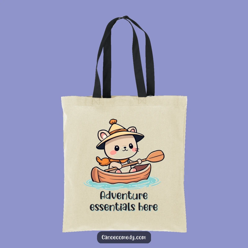 Funny Kawaii Adventurer Animal Canoe Tote Bag, Perfect Gift for Bold Journeys