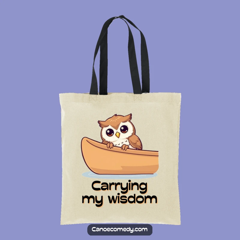 Funny Owl Canoe Tote Bag - Curious Peeking Carry-All Gift