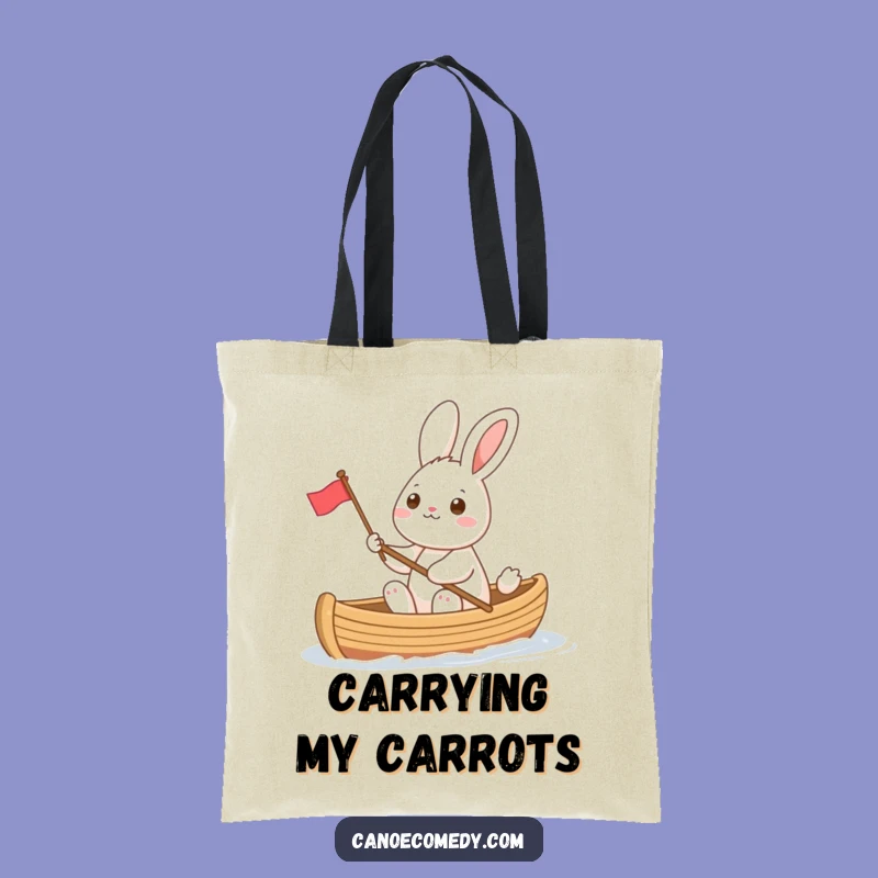 Funny Rabbit Canoe Flag Tote Bag - Cheerful and Hilarious Everyday Accessory