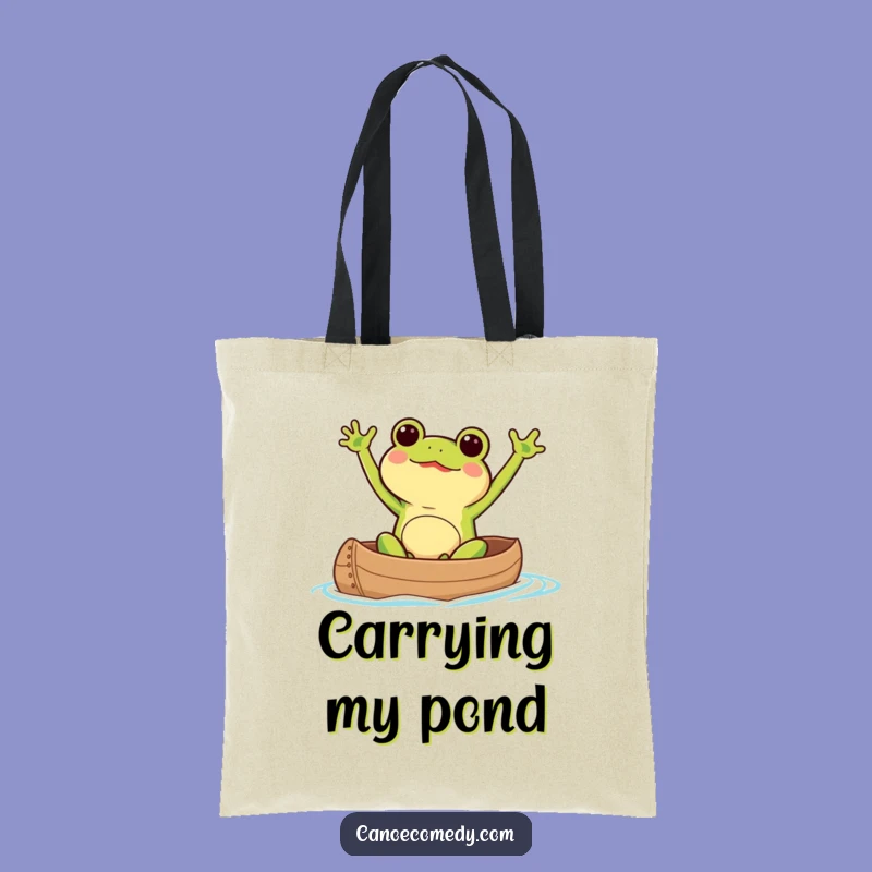 Kawaii Frog Canoe Tote Bag: Carry Your Excitement with Paddler Style