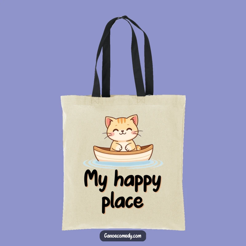 Funny Cat Floating Canoe Tote Bag: Carry Your Calmness Anywhere