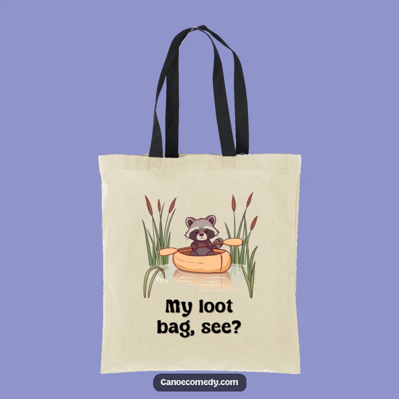Funny Raccoon Canoe Tote Bag: Mischievous & Hilarious Reeds Carryall
