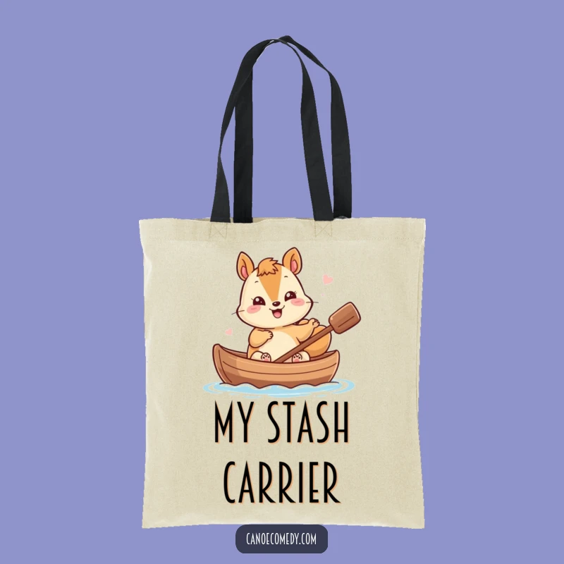 Funny Kawaii Squirrel Canoe Tote Bag - Giggling Nutty Shopping Companion Gift